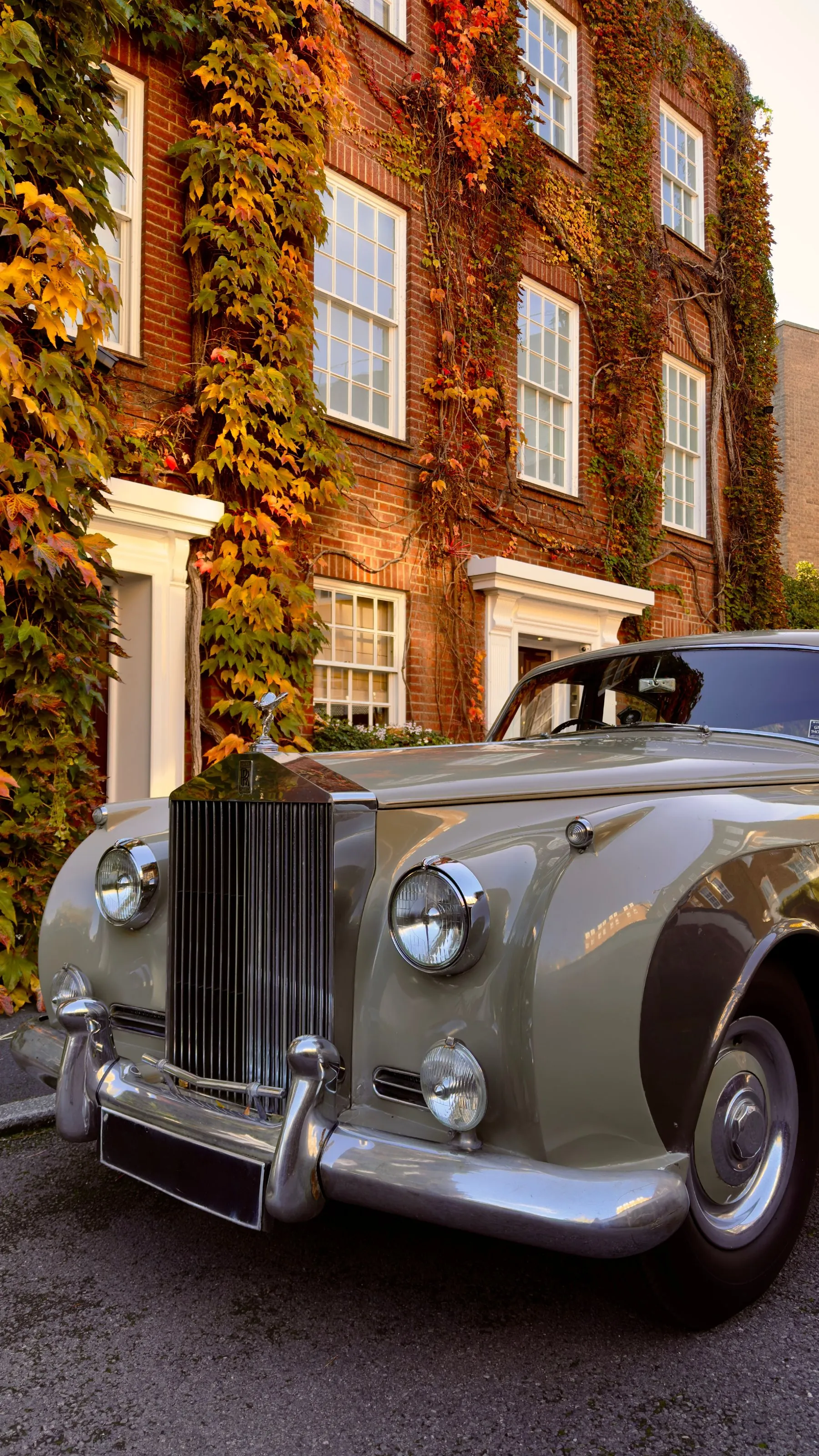 Vintage Rolls-Royce Silver Cloud I on an autumn London street